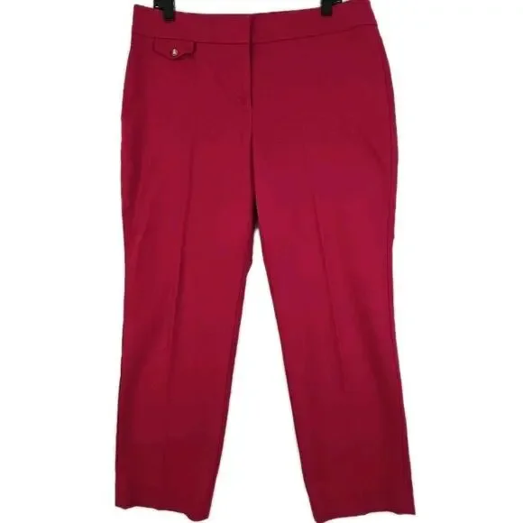 LOFT ~Woman Size 12~ Raspberry Pink Skinny Ankle Pants ~"JULIE"~ Cotton Blend. - Picture 1 of 11